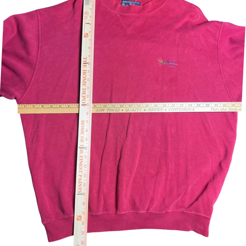 VTG Abercrombie‎ Fitch Country Red Embroidered Cotton Sweatshirt Crewneck L - Picture 7 of 7